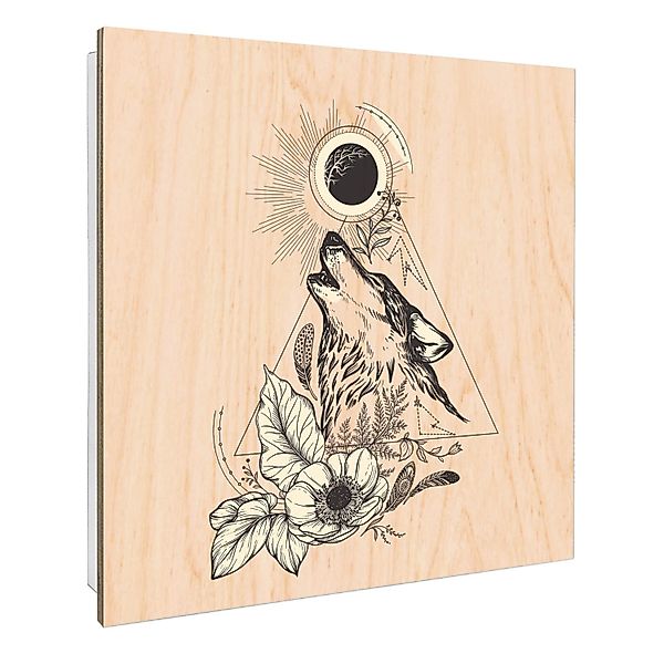 Banjado Schlüsselkasten mit Holzfront 30x30cm Weiß Scharnier Links 50 Haken günstig online kaufen