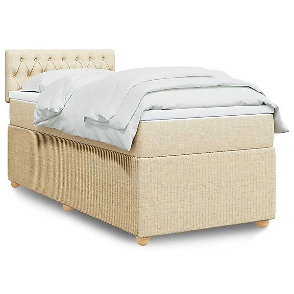 vidaXL Boxspringbett mit Matratze Creme 100x200 cm Stoff 3289679 günstig online kaufen