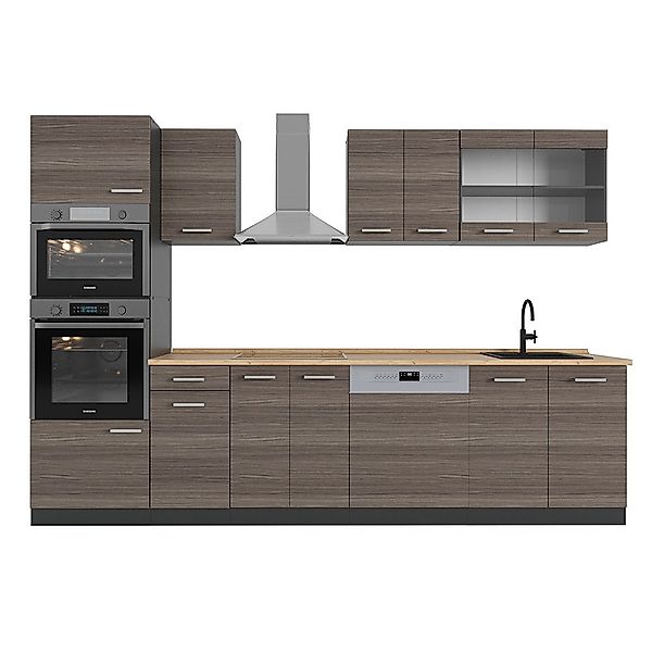 Vicco Küchenzeile R-Line, Edelgrau/Anthrazit, 300 cm günstig online kaufen