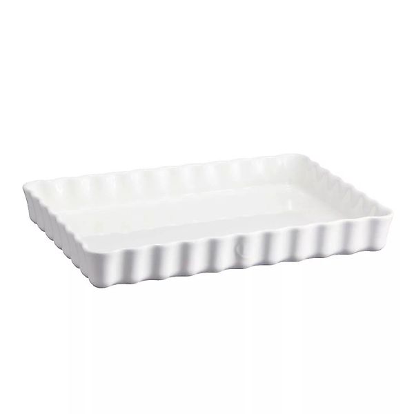 Emile Henry Rechteckige Tarteform HR Ceramic® Kuchenform Weiß 34x24cm günstig online kaufen