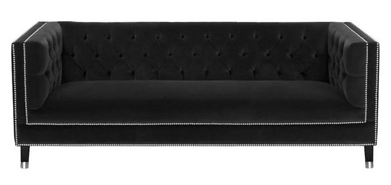 Xlmoebel Chesterfield-Sofa Großes blaues Wohnzimmer-Sofa im italienischen S günstig online kaufen