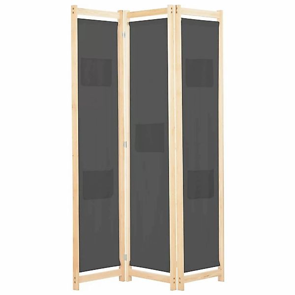 vidaXL 3-teiliger Raumteiler Grau 120 x 170 x 4 cm Stoff günstig online kaufen