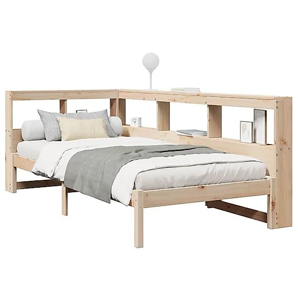vidaXL Massivholzbett mit Regal ohne Matratze 90x190 cm Kiefer 3324338 günstig online kaufen