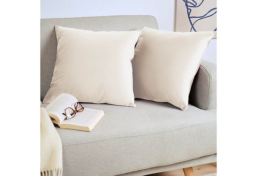 Blumtal Kissenbezug 2er Set - dekorativer Samt Kissenbezug mit verstecktem günstig online kaufen