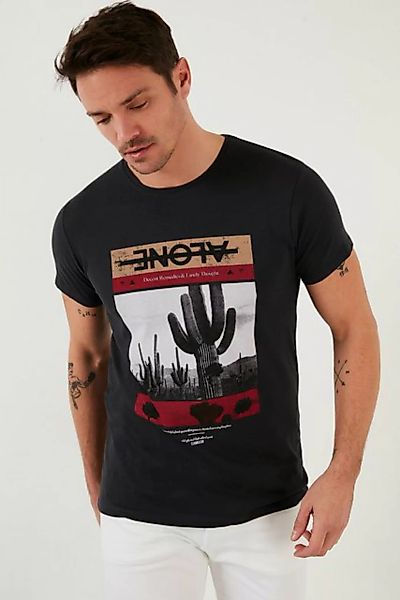 Buratti Print-Shirt Buratti Printed 100% Cotton Crew Neck Slim Fit T-Shirt günstig online kaufen