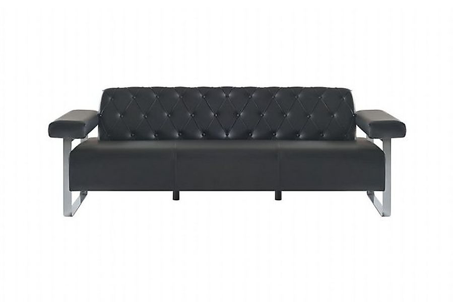 JVmoebel 3-Sitzer Chesterfield Design 3-Sitzer Sofa Schwarz Einfarbig Moder günstig online kaufen