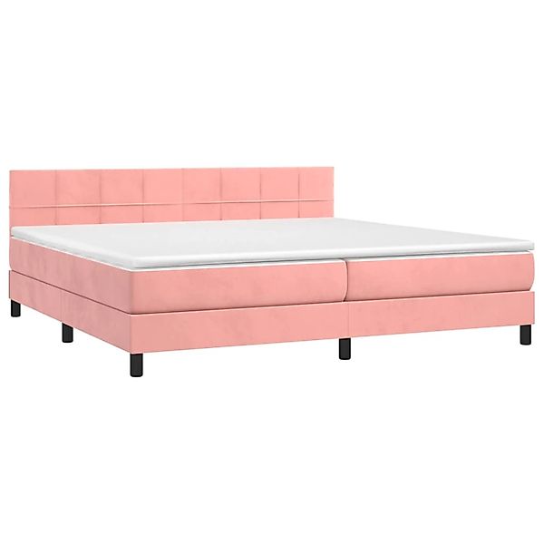 vidaXL Boxspringbett mit Matratze & LED Rosa 200x200 cm Samt 3134428 günstig online kaufen