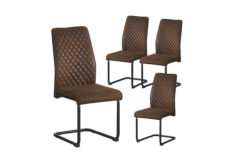 B&D home Freischwinger THEO (4er Set), Esszimmerstuhl, kippsicher, gepolste günstig online kaufen