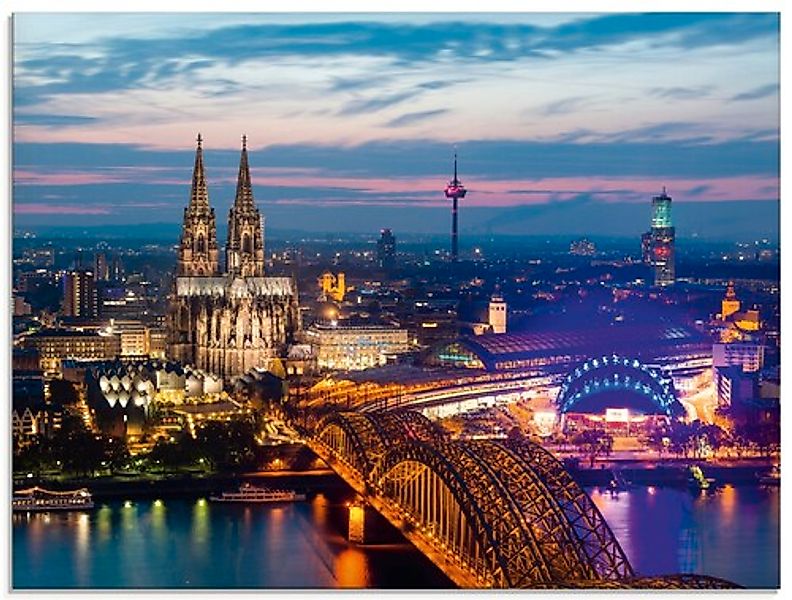 Artland Glasbild »Köln Panorama am Abend« Deutschland 1 Stk. tlg. in versch günstig online kaufen