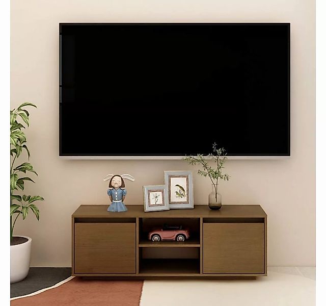 furnicato TV-Schrank Honigbraun 110x30x40 cm Massivholz Kiefer günstig online kaufen