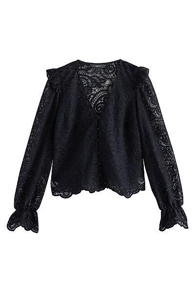 Next Langarmbluse Bluse mit V-Ausschnitt, Paisley-Muster und Spitze (1-tlg) günstig online kaufen
