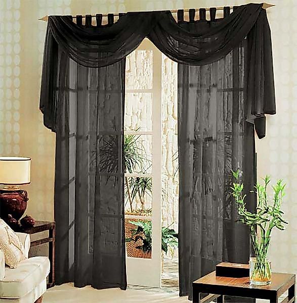 Gardinenbox Gardine (3 St), Schlaufen, transparent, Voile, Voile komplett G günstig online kaufen