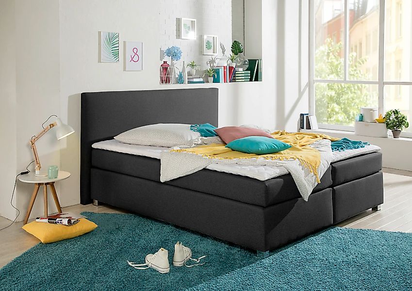 Home affaire Boxspringbett "Eliana" inkl. Topper, in 4 Breiten, 3 Matratzen günstig online kaufen