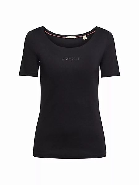 Esprit T-Shirt T-Shirt mit Logo aus Glitzersteinchen (1-tlg) günstig online kaufen
