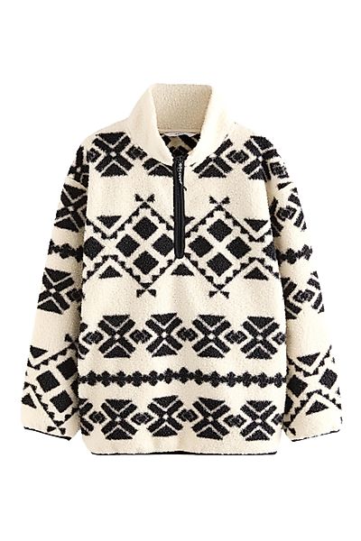 Next Fleecepullover Langes Teddy-Fleeceoberteil mit 1/4-Reißverschluss günstig online kaufen
