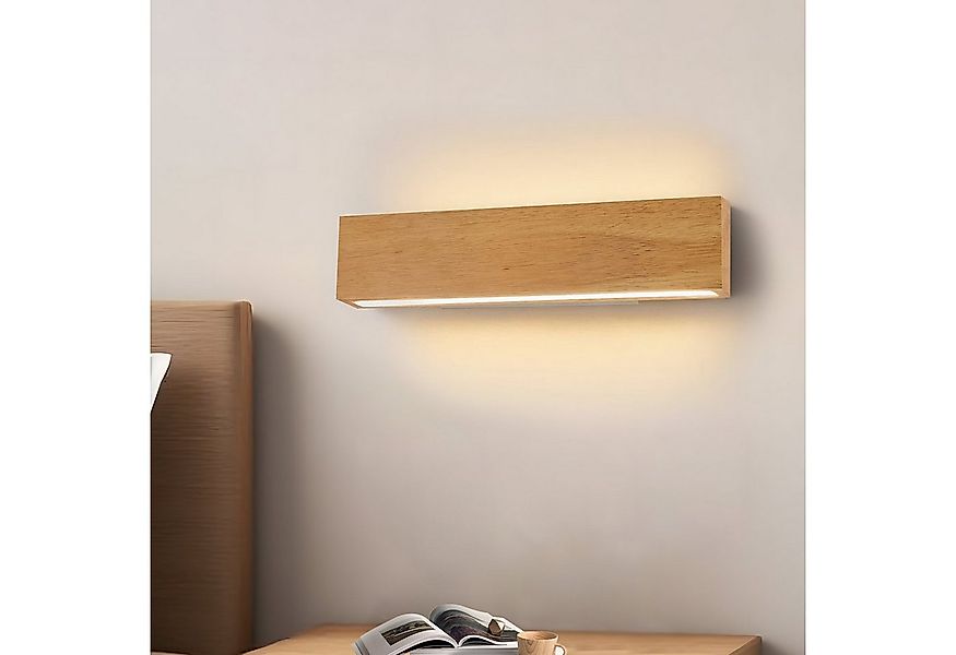 Nettlife LED Wandleuchte Holz 3000K warm weiße Wandbeleuchtung, Drehbar 330 günstig online kaufen