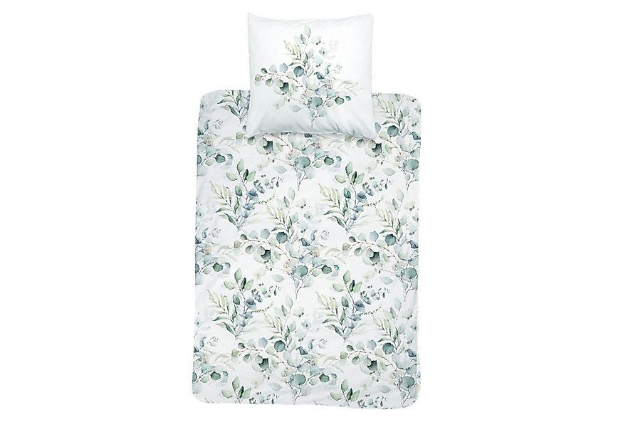 MTOnlinehandel Bettwäsche Eukalyptus, Blumen, Blätter, Zweige 100 % Baumwol günstig online kaufen