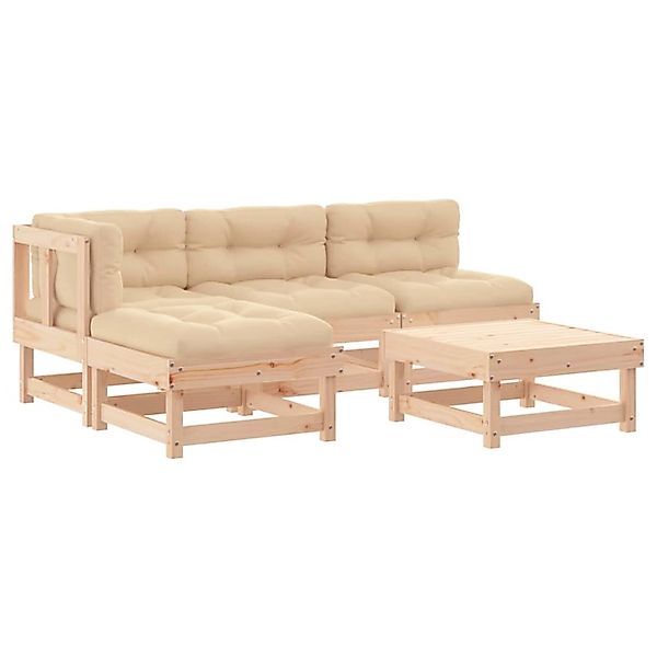 vidaXL 5-Tlg Garten-Lounge-Set mit Kissen Massivholz 3186039 günstig online kaufen