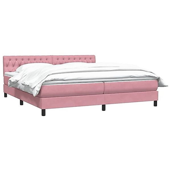 vidaXL Bett Boxspringbett mit Matratze Rosa 200x210 cm Samt günstig online kaufen