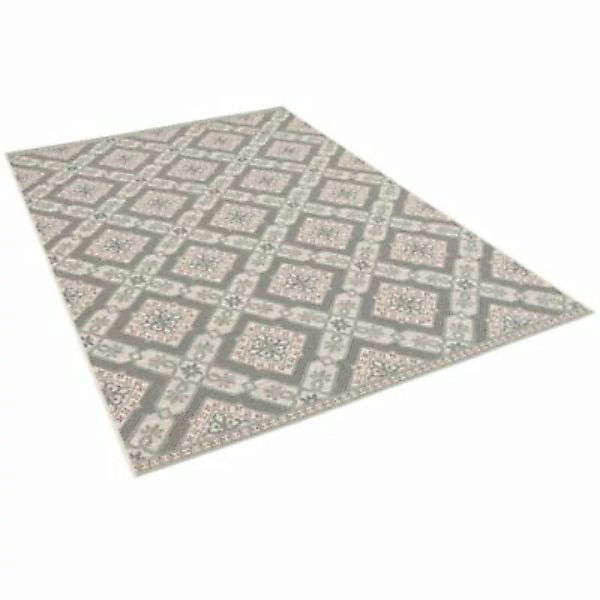 Pergamon In & Outdoor Teppich Flachgewebe Mundo Fliesenoptik Teppiche blau günstig online kaufen
