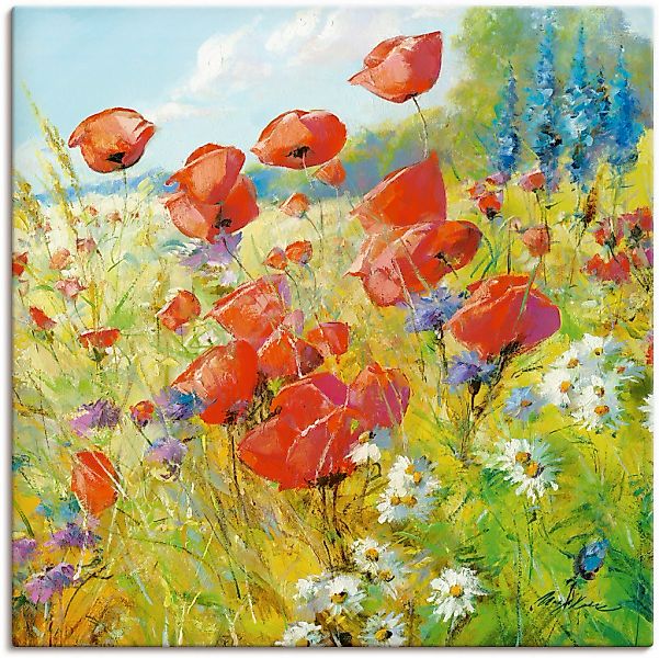 Artland Leinwandbild "Sommerwiese mit Mohnblumen" Blumenwiese 1 Stk. tlg. a günstig online kaufen