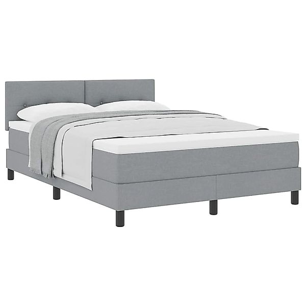 vidaXL Boxspringbett mit Matratze Hellgrau 140 x 200 cm Stoff 3338692 günstig online kaufen