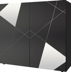INOSIGN Highboard "Vittoria" Breite 121 cm, Front mit Siebdruck und Spiegel günstig online kaufen