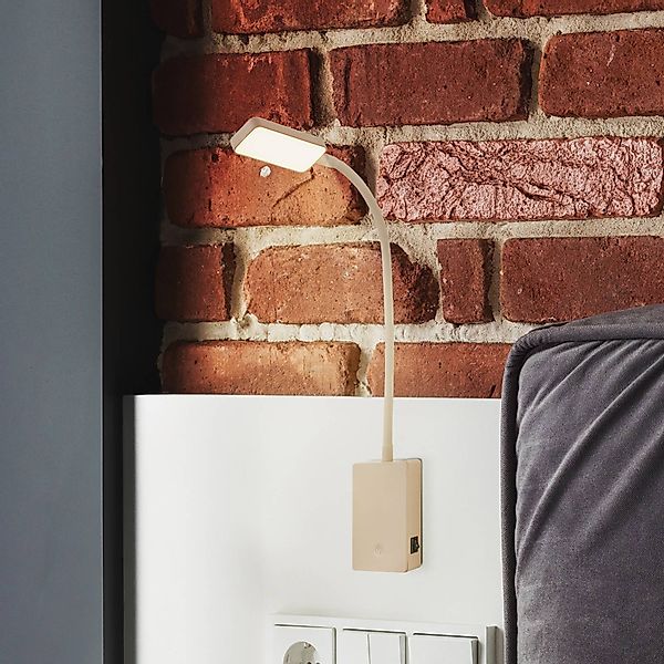LED-Akku-Tischlampe Cielo, beige, Höhe 56 cm, Kunststoff günstig online kaufen