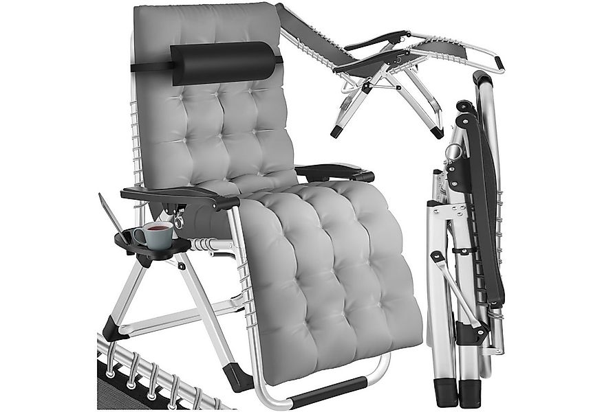 tectake Gartenstuhl Sonnenliege „Cloud“ – klappbar, verstellbar, mit Polste günstig online kaufen