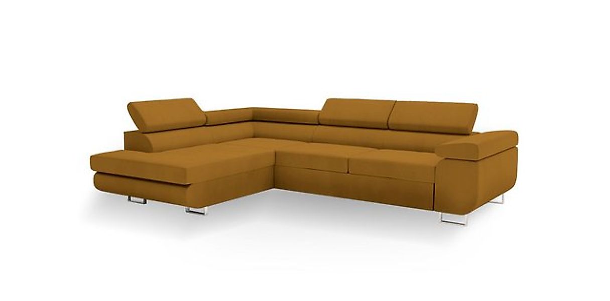 Goldstoff Ecksofa hochwertiges Sofa mit Schlaffunktion, Eckcouch mit prakti günstig online kaufen