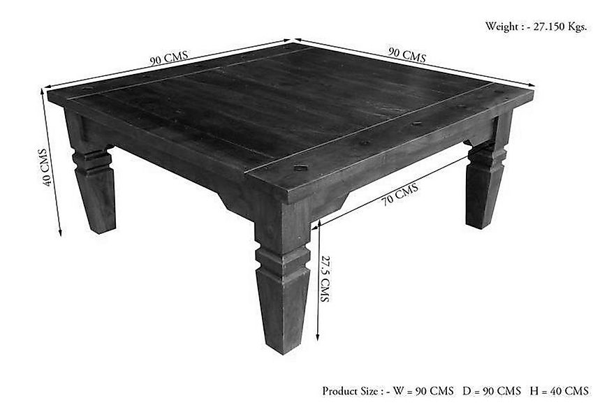 Massivmoebel24 Couchtisch OXFORD (Couchtisch Akazie 90x90x40 günstig online kaufen