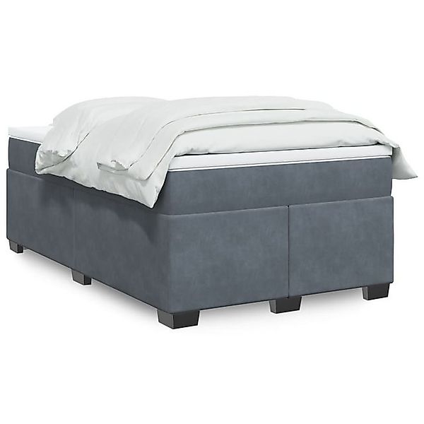 vidaXL Boxspringbett, Boxspringbett mit Matratze Dunkelgrau 120x200 cm Samt günstig online kaufen