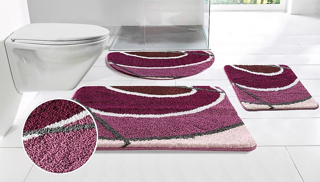 my home Badematte "Juna mit Muster, Badvorleger, Badezimmer Teppich, Duschv günstig online kaufen