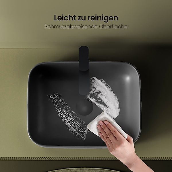 EMKE Aufsatzwaschbecken Eckiger Waschbecken Keramik Waschbecken günstig online kaufen