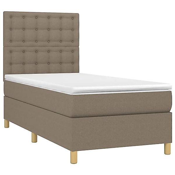 vidaXL Boxspringbett mit Matratze Taupe 90x190 cm Stoff 3142621 günstig online kaufen