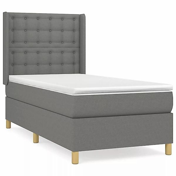 vidaXL Boxspringbett mit Matratze Dunkelgrau 90x190 cm Stoff1398632 günstig online kaufen