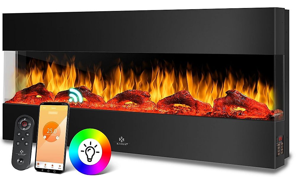 KESSER Elektrokamin, Wandkamin Elektrokamin 3D Elektrischer Kamin mit Heizu günstig online kaufen