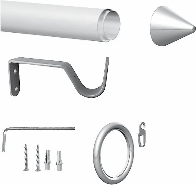 indeko Gardinenstange "Gera" Ø 16 mm 1 läufig-läufig ausziehbar stufenlos v günstig online kaufen