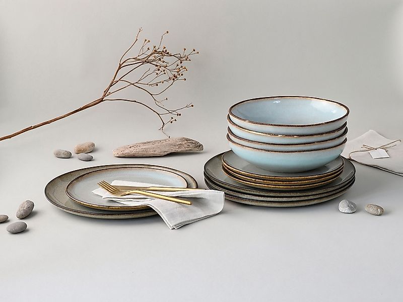 CreaTable Tafelservice "Geschirr-Set Stone Town" Service, organische Form, günstig online kaufen