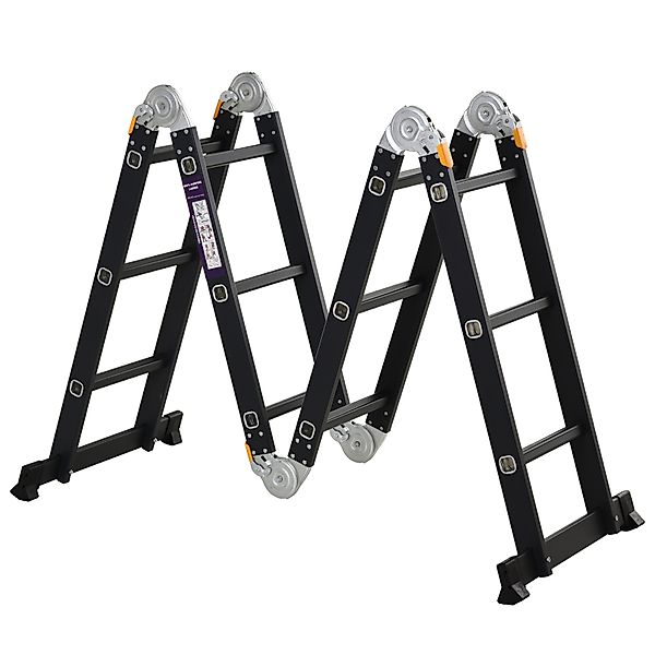 HOMCOM Aluminium Klappleiter Multifunktionsleiter 5 Positionen 3,7 m 12 Stu günstig online kaufen