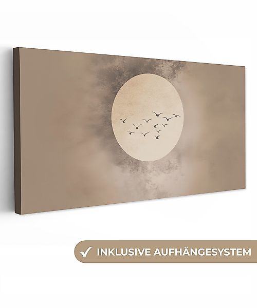 OneMillionCanvasses® Leinwandbild Panorama Vogel - Beige günstig online kaufen