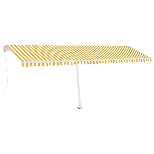 furnicato Standmarkise Manuell Einziehbar 600x350 cm Gelb/Weiß günstig online kaufen