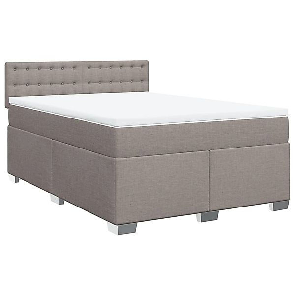 vidaXL Boxspringbett mit Matratze Taupe 140x190 cm Stoff 3285901 günstig online kaufen