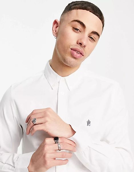 French Connection – Langärmliges Oxfordhemd in Weiß günstig online kaufen
