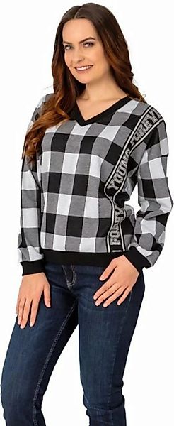 Estefania for woman Sweatshirt 186-7645 in Karo-Design mit Strassbesatz günstig online kaufen