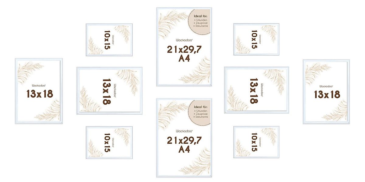 Wackadoo Living Bilderrahmen-Set Bilder Collage Set mit Glas für Einzelbild günstig online kaufen