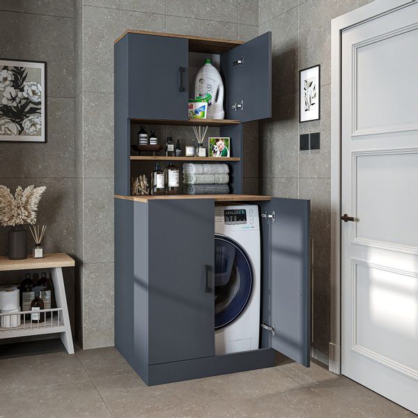 Roomart Waschmaschinenumbauschrank (Waschmaschinenschrank Trocknerschrank W günstig online kaufen