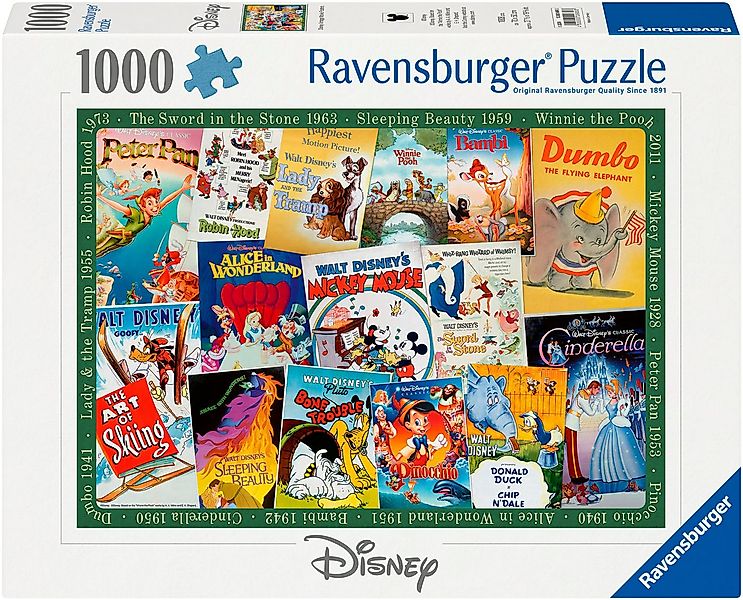 Ravensburger Puzzle Disney Classics, Vintage Movie Poster, 1000 Puzzleteile günstig online kaufen