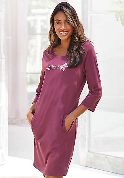 LASCANA Sleepshirt, mit 3/4-Ärmeln und kleinem Frontprint günstig online kaufen
