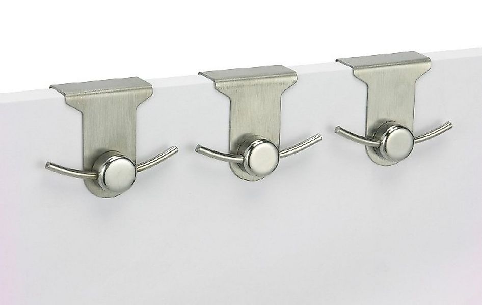 BURI Garderobenhaken Edelstahl Doppelhaken 3er-Set Türgarderobe Türhaken Ha günstig online kaufen